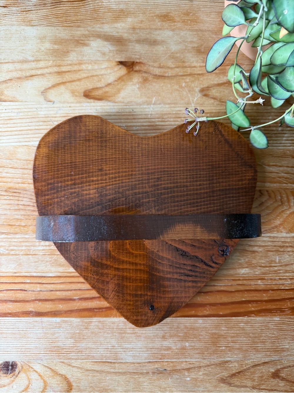 Vintage Wooden Heart Shelf
